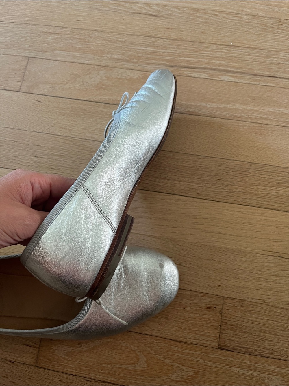 Mansur Gavriel Silver Dream Ballet Flats 38 - Picture 5 of 8